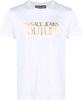 Versace Jeans Couture Bianco T-shirt met Korte Mouwen - Herenmode - Heren - T-shirts - Wit - M - Katoen - Tops