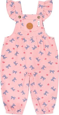 Huxbaby Hearts And Bows Frill Overalls in Dusty Pink at Nordstrom, Size 6-12M Au