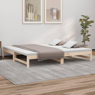 vidaXL Sof&aacute; Cama Extra&iacute;ble Madera Maciza De Pino 2x(80x200) Cm Vidaxl