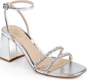 Badgley Mischka Nella Ankle Strap Sandal in Silver Metallic at Nordstrom Rack, Size 5.5