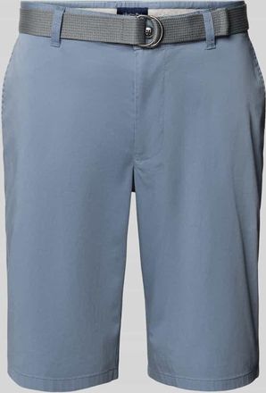 Christian Berg Bermudas aus Light Baumwolle mit G&uuml;rtel in Bleu, Gr&ouml;&szlig;e 48