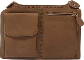 Chanel Vintage Front Pocket Waist Leather Brown Leather Handbag (Pre-Owned)