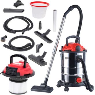 Camry Cr 7045 Aspirador Industrial Profesional Con Toma De Corriente, Aspiradora Seco Y H&uacute;medo, Funci&oacute;n Soplado, Aspira Cenizas, 25 Litros, 4 Filtros, 3400w