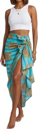 Guadalupe Design Luciana Pareo Skirt In Cyan