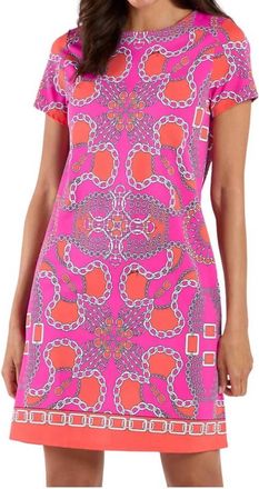 Jude Connally Ella Dress In Heritage Chains Hot Pink