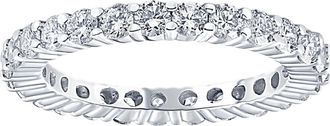 Pompeii3 1 1/3CT Diamond Eternity Wedding Ring 14K White Gold Size Selectable