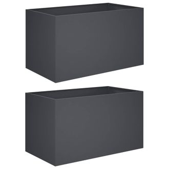 vidaXL Macetero De Jard&iacute;n 2 Uds. Gris Antracita 100 X 50 X 50 Cm Vidaxl