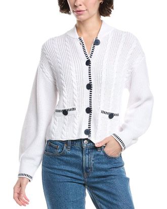 525 america Cable Knit Bomber Cardigan