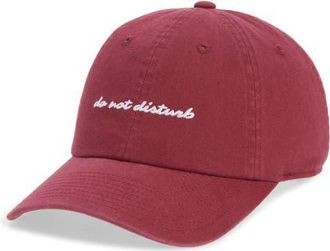 American Needle Do Not Disturb Embroidered Baseball Cap in Burgundy at Nordstrom