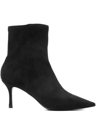 Caf&egrave;noir pointed-toe boots - women - Fabric/Calf Leather/Fabric/Rubber - 40 - Black