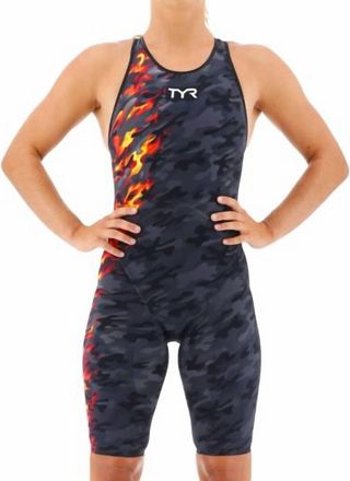 TYR Womens Venzo Closed Back Swimsuit In Camo Fire