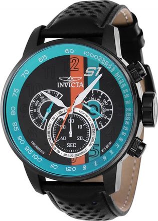 Invicta S1 Rally Chronograph GMT Quartz Black Blue Orange Dial Mens Watch 39024