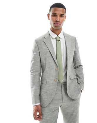 Jack & Jones Giacca da abito in misto lino verde