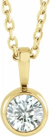 Pompeii3 1/5Ct Diamond Solitaire Necklace Bezel Pendant Available in White Or Yellow Gold
