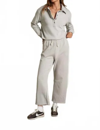 perfectwhitetee Vinny Collared Sweatshirt In Silver