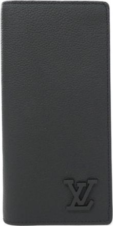 Louis Vuitton Black Leather Long Wallet (Bi-Fold) (Pre-Owned)