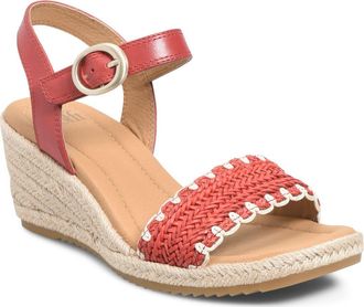 S&ouml;fft Inez Wedge Sandal in Red at Nordstrom, Size 7.5