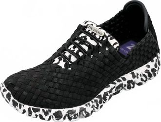 Zee Alexis Womens Danielle Woven Sneakers In Black/snow Leopard