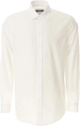 Moschino Puurd Katoen Poplin Overhemd Wit - Heren - Casual Overhemden - Wit - 2XL - Katoen - Overhemden