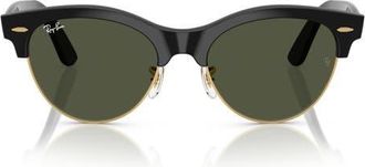 Ray-Ban Clubmaster Way 54mm Square Sunglasses in Black And Gold at Nordstrom