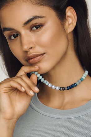 Anthropologie Rainbow Stone Necklace