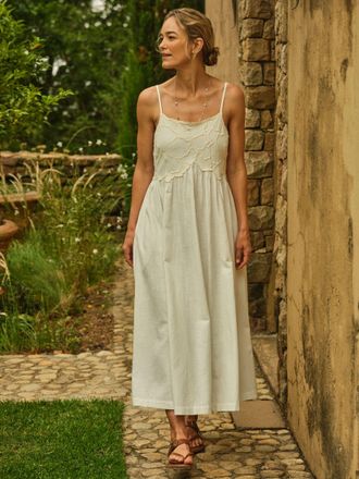 Fat Face FatFace Hazel Ivory Regular Embroidered Midi Dress