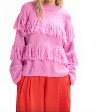 Essentiel Johns Pullover Sweater With Fringe In Pinky Sugar