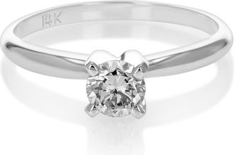 Vir Jewels 0.55 cttw SI1 Diamond Solitaire Engagement Ring 14K White Gold Round