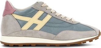 Hogan Blue Low-Profile Suede Mesh Retro Sneakers