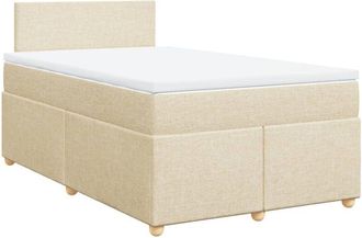 vidaXL Cama Box Spring Con Colch&oacute;n Tela Color Crema 120x190 Cm Vidaxl