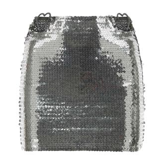 Nensi Dojaka Short Skirts, female, Gray, Size: XS Silver Sequins Mini Skirt
