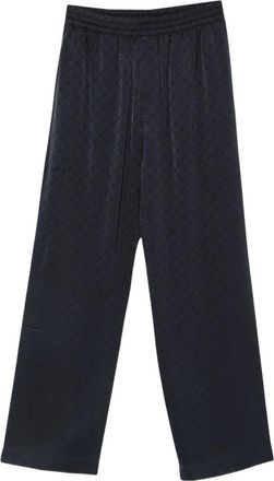 Casablanca Monogram Jacquard Broek - Heren - Wijde Broeken - Blauw - M - Satijn - Broeken