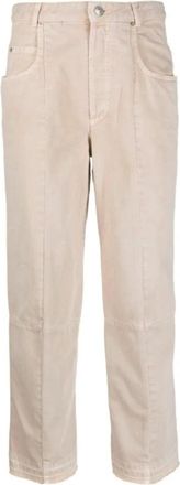 Isabel Marant Jeans Beige - Dames - Cropped Jeans - Beige - M - Katoen - Jeans
