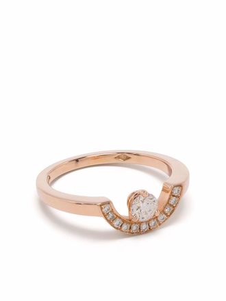 Loyal.e Paris Anello Intr&eacute;pide in oro rosa 18 carati riciclato con pav&eacute; di diamanti