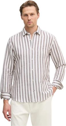 Joop Camicia in Lino Pit1 - - Shirts - Uomo - Marrone - L
