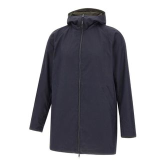 Aspesi Rain Jackets, male, Blue, Size: XL Reversible Cotton Twill Jacket