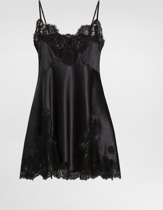 Dolce & Gabbana Stretch Satin Dress - Woman Dresses Black Silk 36