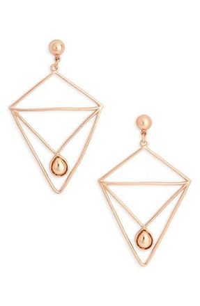 Karine Sultan Modern Geometric Drop Earrings in Rose Gold at Nordstrom Rack