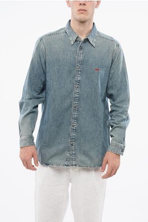 Diesel Denim Overshirt with Logoed Buttons size Xl