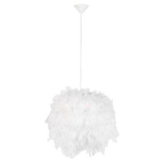 QAZQA R&uacute;stico L&aacute;mpara Colgante R&uacute;stica Blanca - Feather Pl&aacute;stico /textil Redonda Adecuado Para Led Max. 1 X 40 Watt - Qazqa