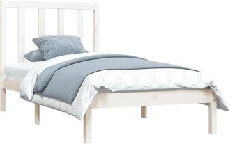 vidaXL Vidaxl - Estructura De Cama Madera Maciza De Pino Blanco 75x190 Cm