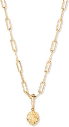 Brook & York Aries Zodiac Charm Paperclip Necklace in Gold/leo at Nordstrom