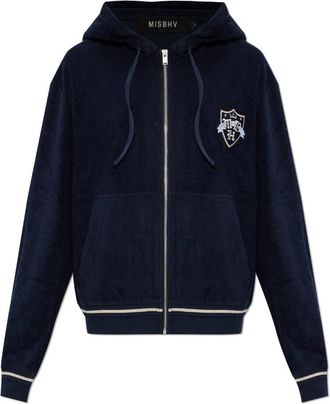 Misbhv Terry Cotton Sweatshirt - Dames - Vesten met rits - Blauw - M - Katoen - Hoodies & sweatvesten