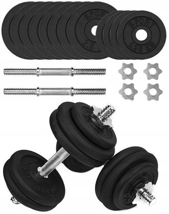 OEM Mancuernas De Hierro Fundido, 2 Barras De 15 Kg, Discos De 28 Mm, Juego De Pesas Ajustables De 30 Kg