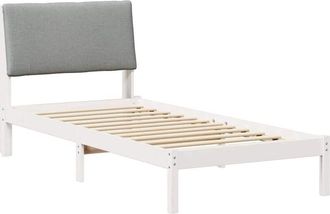 vidaXL Estructura De Cama Con Cabecera Y Gris Claro 100 X 200 Cm Vidaxl