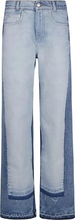 Stella McCartney Two-Tone Straight-Leg Jeans - Dames - Regular Fit Jeans - Blauw - W26 - Katoen - Jeans