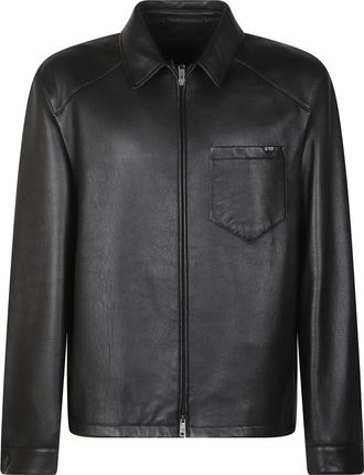 Prada Giubbotto - Heren - Leren en Su&egrave;de Jassen - Zwart - XL - Leer - Jassen