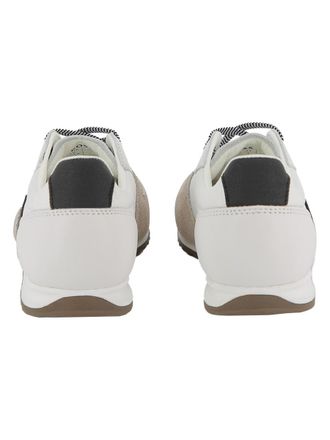 HUGO BOSS Logo-Embellished Leather Trimmed Sneaker - White