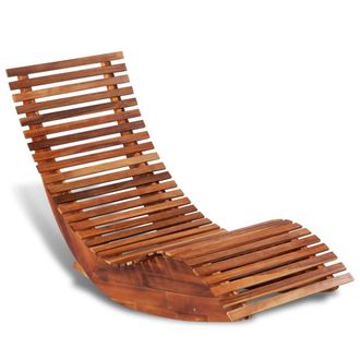 vidaXL Vidaxl - Tumbona Mecedora De Madera De Acacia
