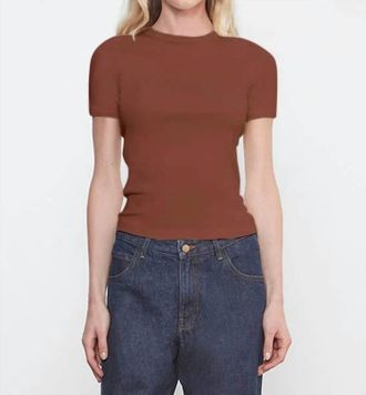 Enza Costa Supima Cotton New Classic Tee In Nutmeg